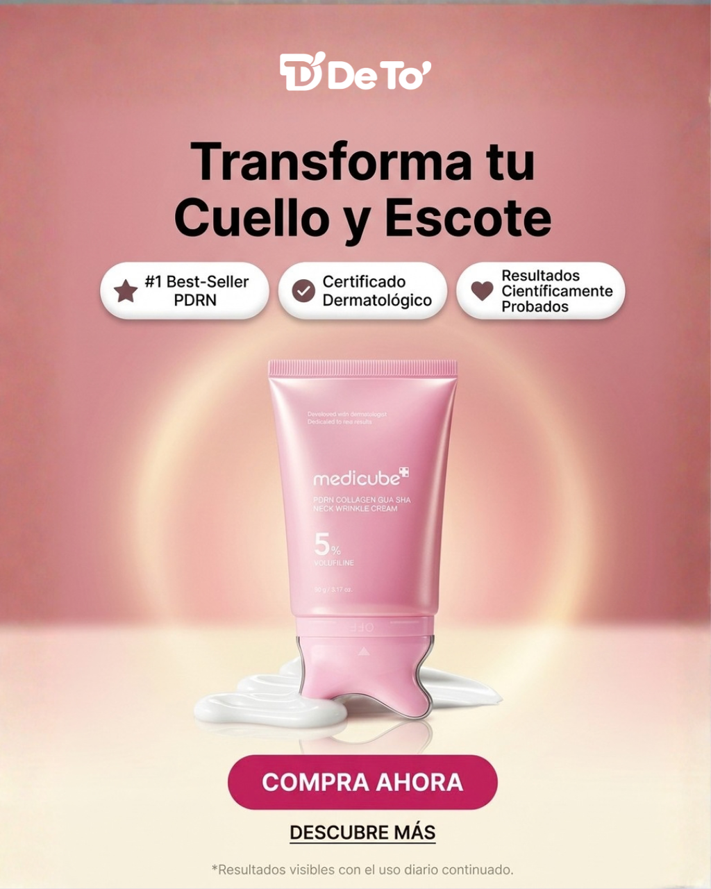 Medicube – Crema reafirmante para cuello y escote con masajeador Gua Sha, 90 g