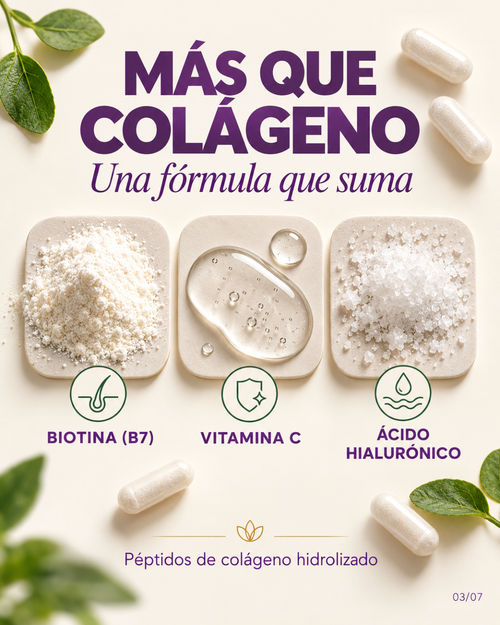 Colágeno en cápsulas con biotina, vitamina C y ácido hialurónico – Micro Ingredients, 240 cápsulas