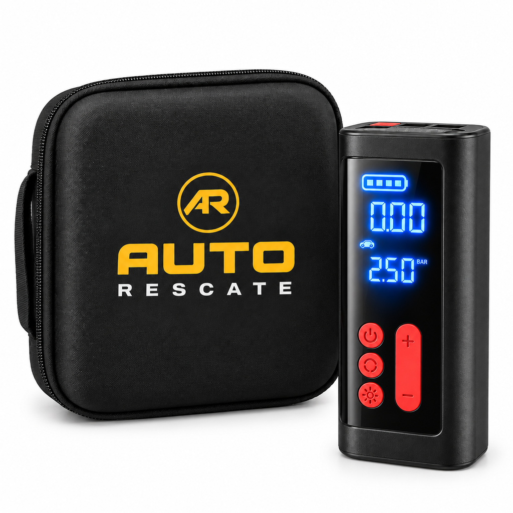 Auto Rescate 2 en 1 – Jumper de Batería e Inflador Digital Portátil