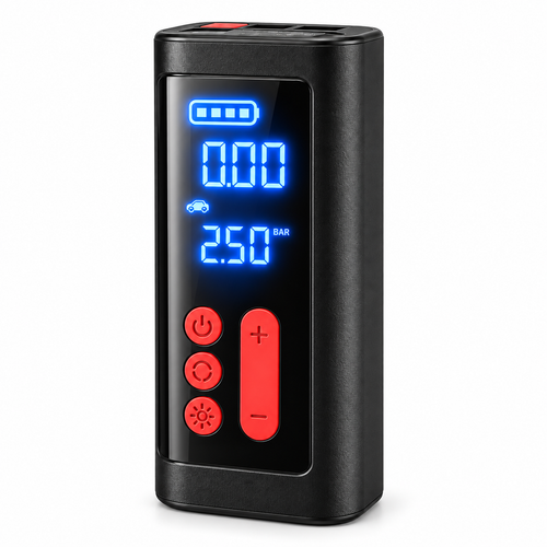 Auto Rescate 2 en 1 – Jumper de Batería e Inflador Digital Portátil